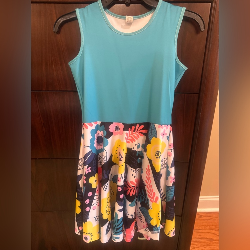 Floral Kids Dress - Blue and Multicolor